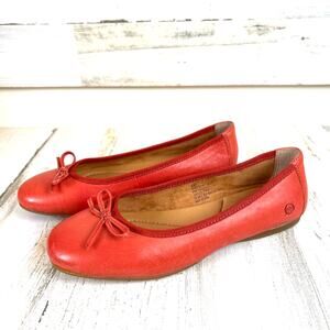 Born Womens 6 Coral Brin Leather Ballet Flats Slip On Comfort NEW